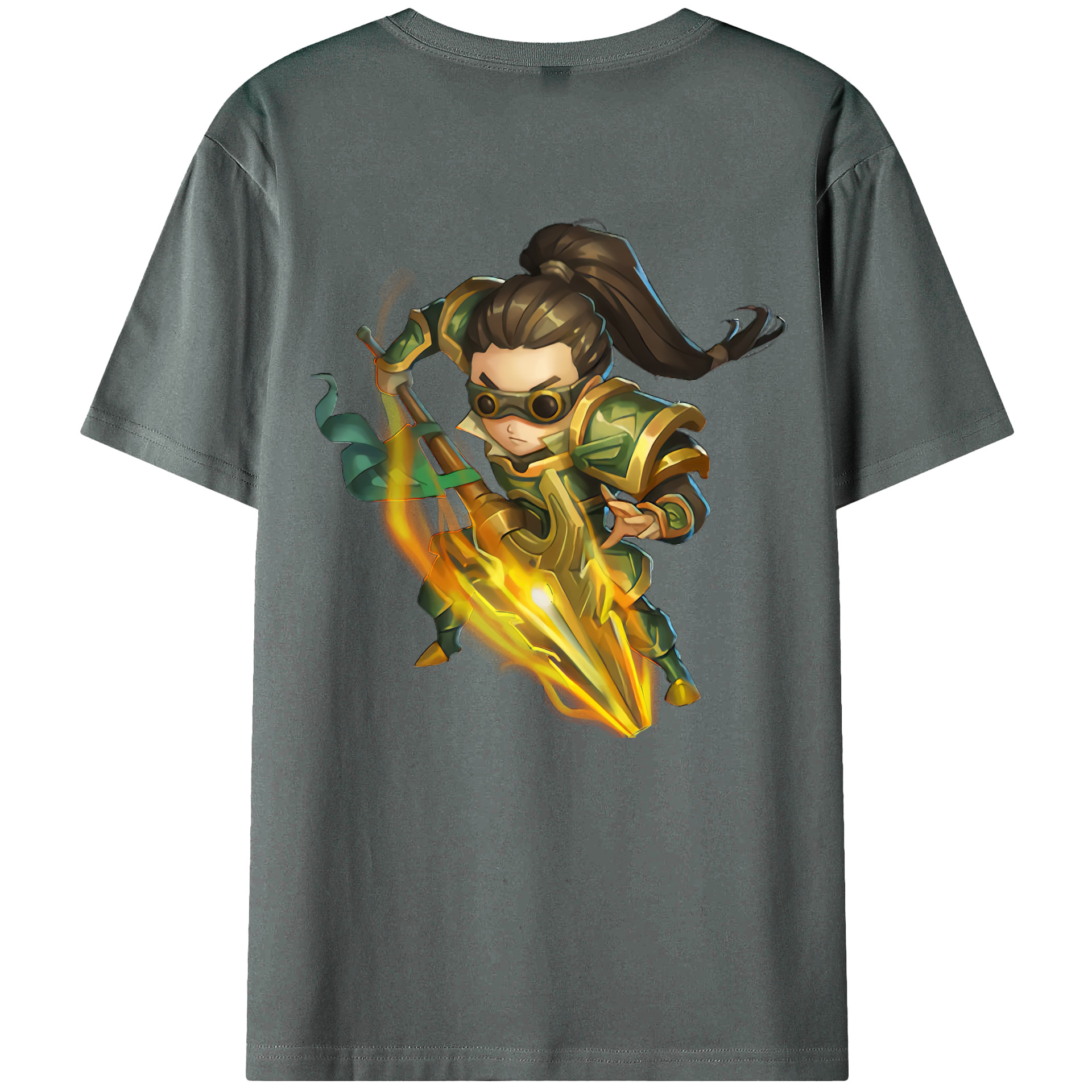 （画像用） リーグ・オブ・レジェンド League of Legends LOL 綿100％ メンズ半袖Tシャツ（バックプリント） 通気性